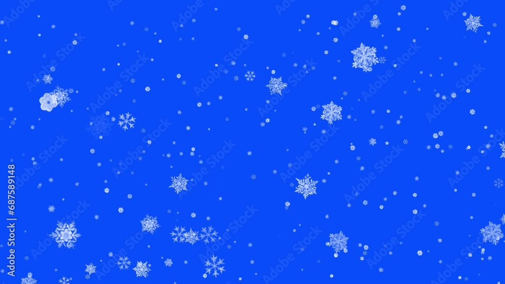 Cartoon Snowfall Loop - White on Blue Screen Cartoon Snowfall Loop - White on Blue Screen