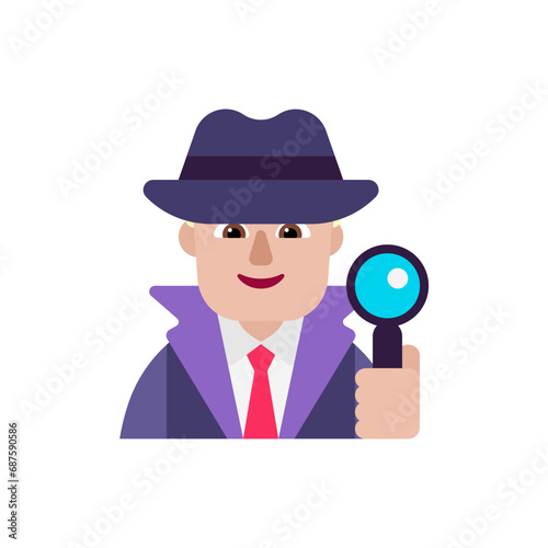 Man Detective: Medium-Light Skin Tone