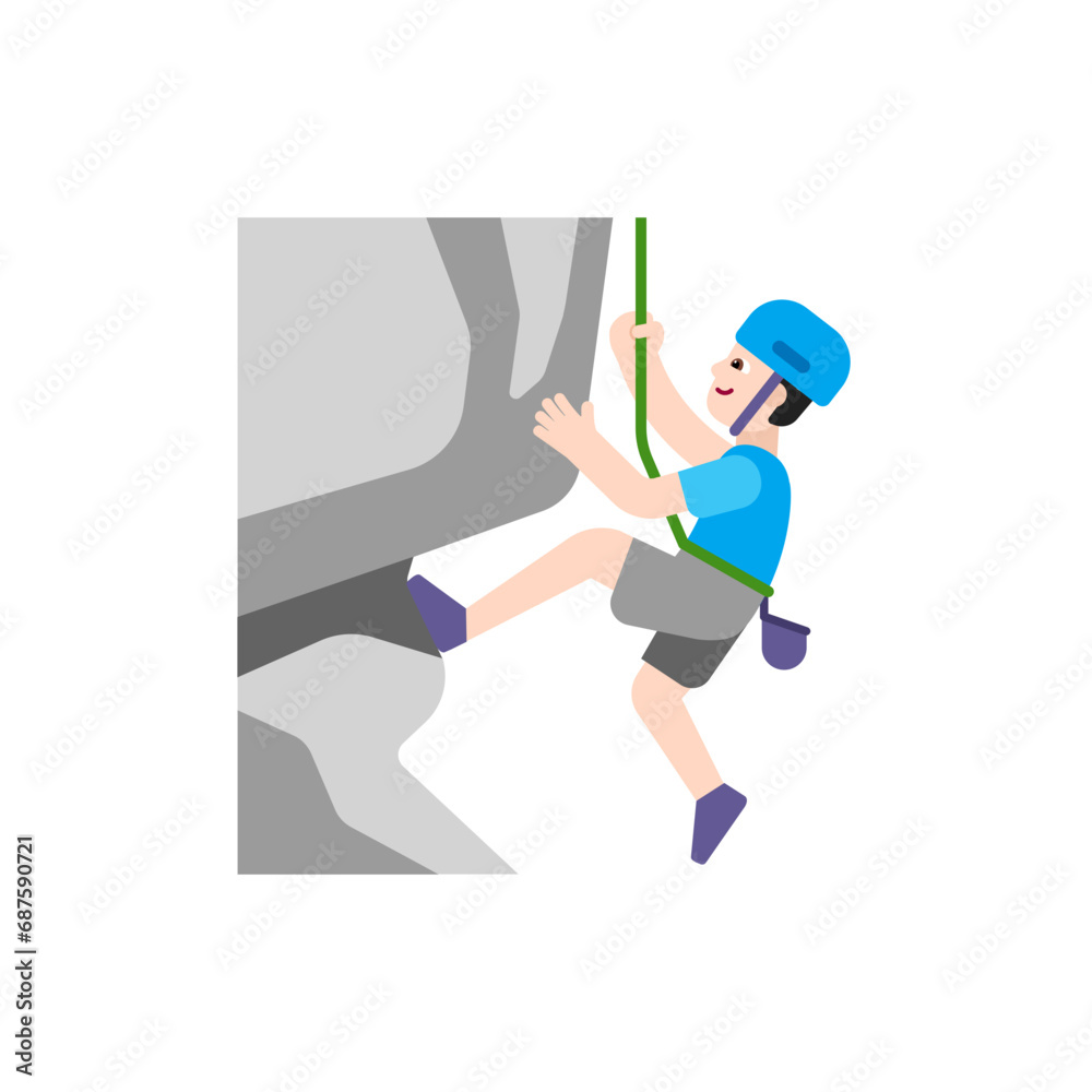 Man Climbing: Light Skin Tone Man Climbing: Light Skin Tone