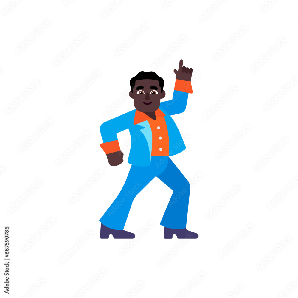 Man Dancing: Dark Skin Tone Man Dancing: Dark Skin Tone
