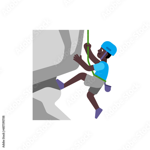 Man Climbing: Dark Skin Tone