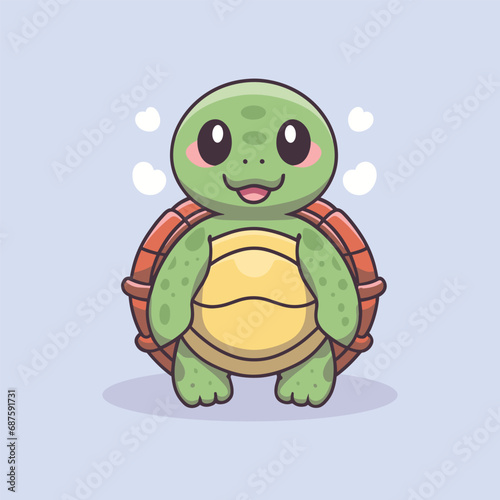 Vector illustration of a cute baby turtle