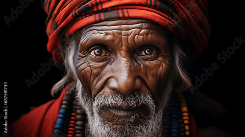 Hombre negro de tribu africana © VicPhoto