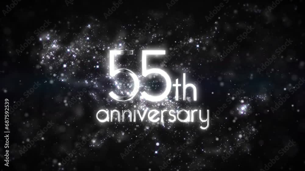 Congratulations on the 55th anniversary in silver color and silver particular Congratulations on the 55th anniversary in silver color and silver particular