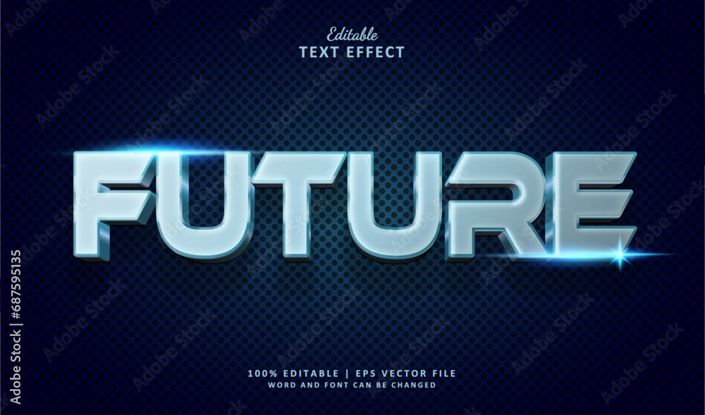 Future text effect 3d motion picture style. Editable text effect futuristic neon.