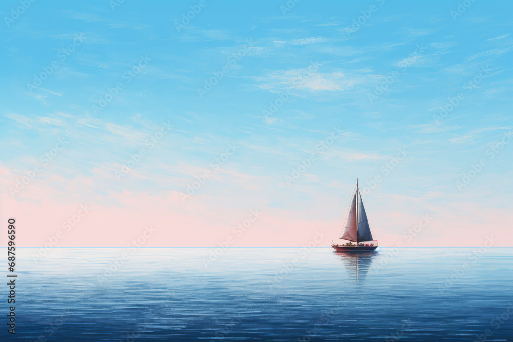 Obraz premium Sailing Serenity Under Azure Skies