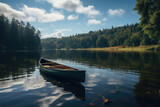 Tranquil Respite: Canoe at Lakeside