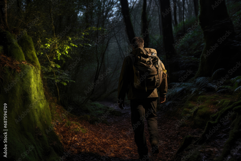 Discovering Secrets: Hiker Explores Enigmatic Wilderness