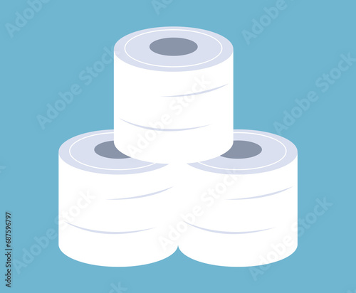 Toilet paper roll towel bathroom sanitary hygienic concept. Vector flat graphic design illustration	