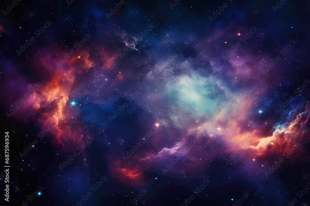 Stellar Dreamscape: Nebula in Purple and Blue