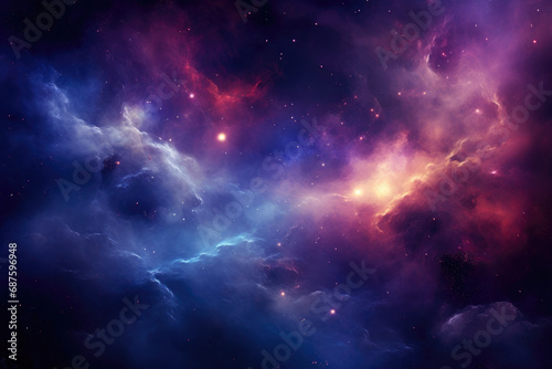 Sapphire Skies: Galactic Nebula and Stars © Andrii 