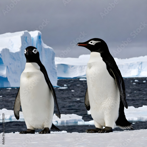 penguins on ice in antarctica