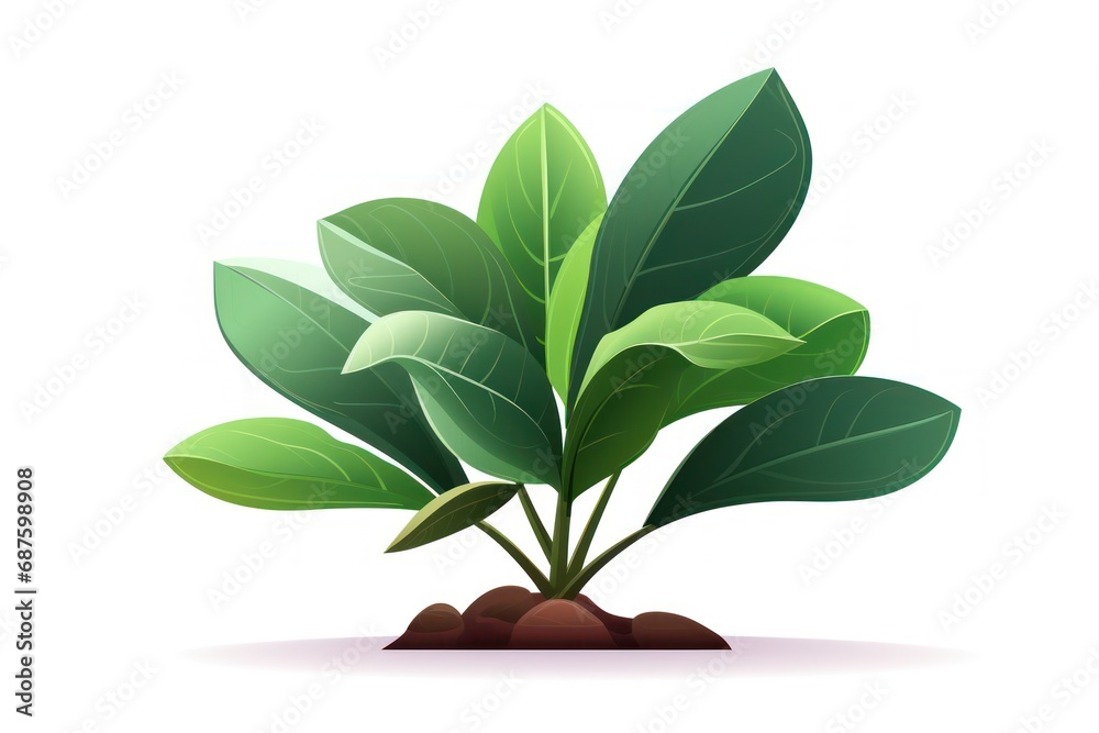 Rubber plant icon on white background