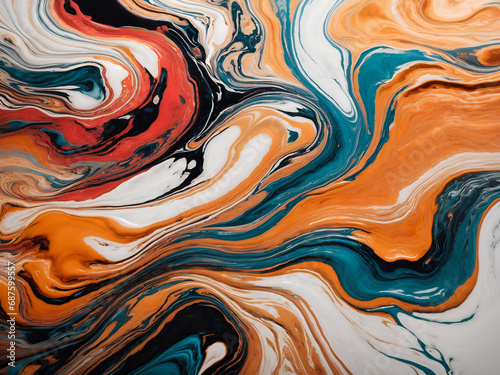 fluid art acrylic paint pour abstract colorful background