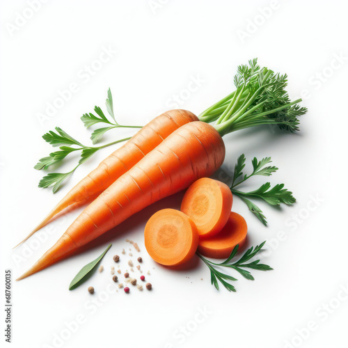 Photo Fresh carrot isolated on white background. ai generative photo