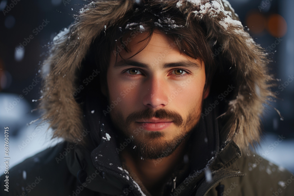 Polar Elegance: Young Man's Portrait in the North Polar Elegance: Young Man's Portrait in the North