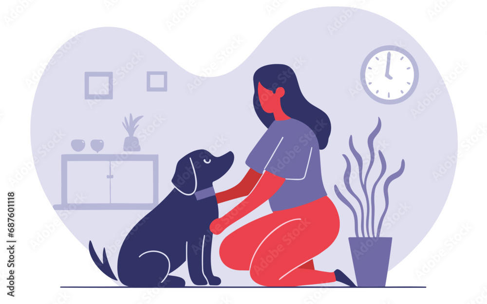 Obraz premium girl with dog