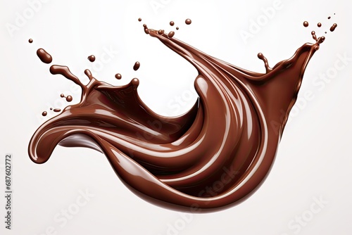 melted chocolate dripping on white