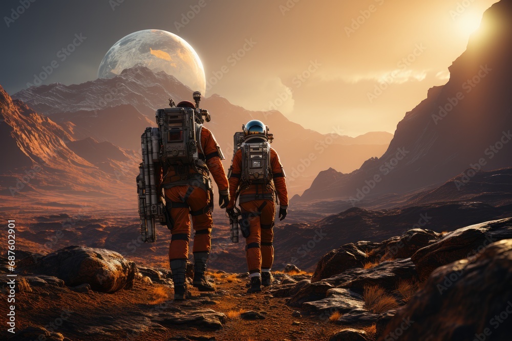 © YouraPechkin - Humans on Mars fascinating concept of interplanetary exploration