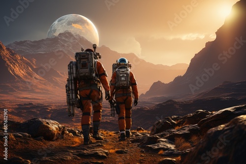 Humans on Mars fascinating concept of interplanetary exploration photo