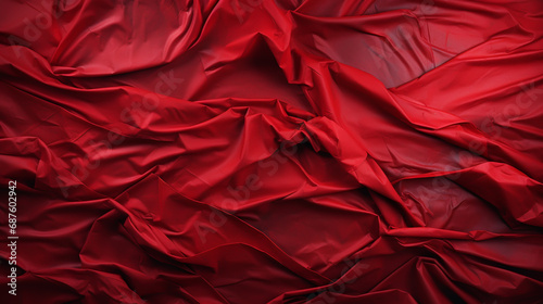 Red crumpled paper texture background