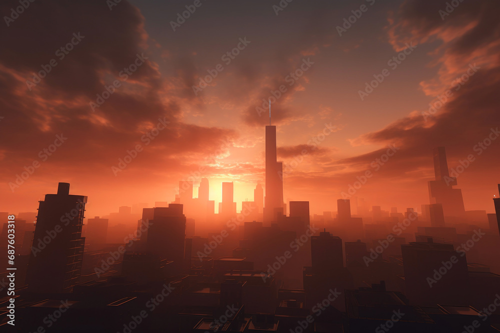 Urban Twilight: Volumetric City Glow