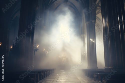 Mystical Illumination in Gothic Cathedral