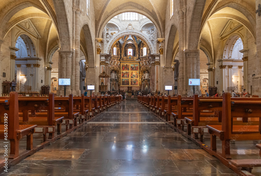 Cathédrale Sainte Marie dans le centre historique de Valence, Espagne.	