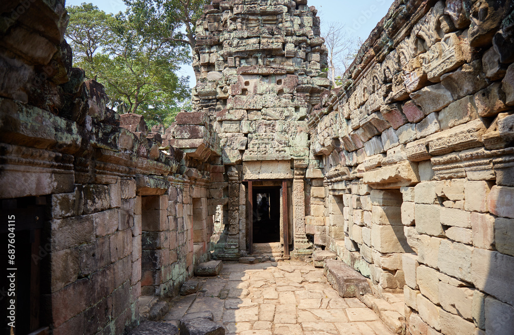 Preah Khan Temple in Angkor, Cambodia, was created by Jayavarman VII in the 12th century Preah Khan Temple in Angkor, Cambodia, was created by Jayavarman VII in the 12th century