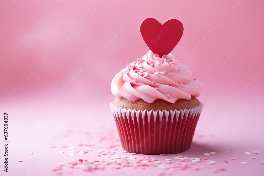 Festive cupcake with heart