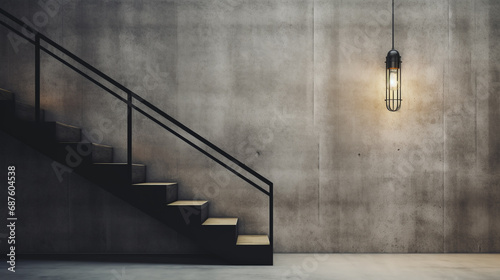 Details of railing and stairs of a modern building