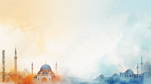 illustrations of a islam holiday, pattern for a greeting card, poster and background photo
