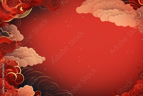 Chinese new year banner, abstract oriental background