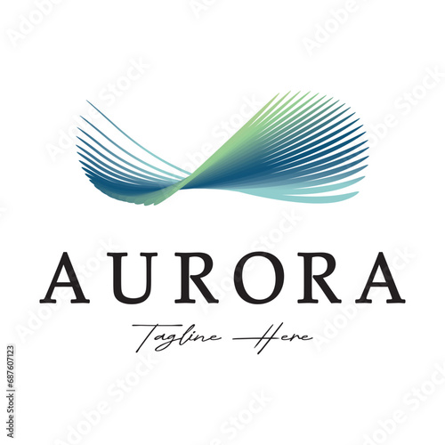 aurora logo design icon illustration vector template