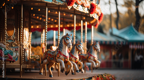 Empty/lonely Carousel with lights