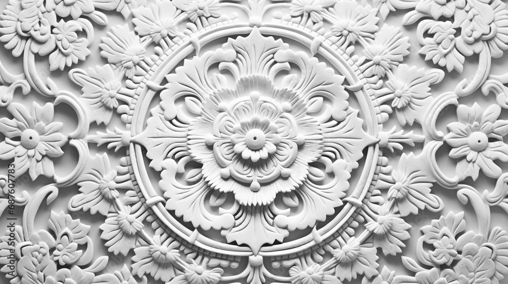 indian white background 3d, white abstract frame, chakra element, esoteric symbol indian white background 3d, white abstract frame, chakra element, esoteric symbol