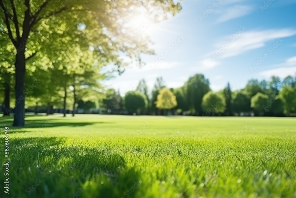 landscape with green grass and trees