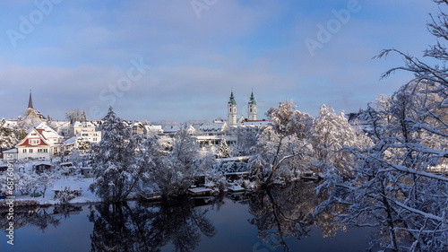 Verschneites Bad Waldsee in Oberschwaben