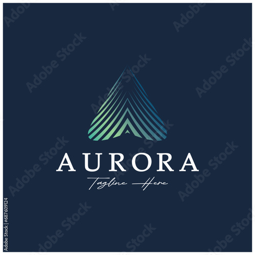 aurora logo design icon illustration vector template