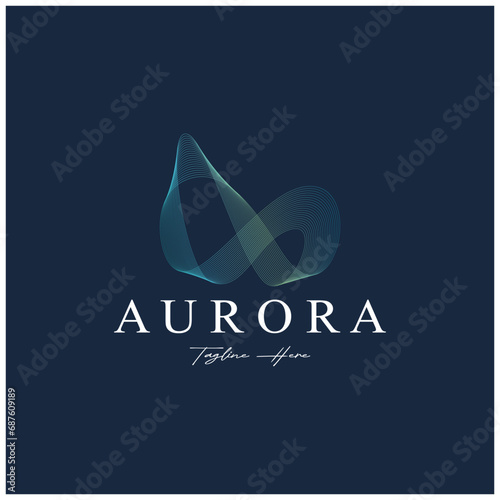 aurora logo design icon illustration vector template