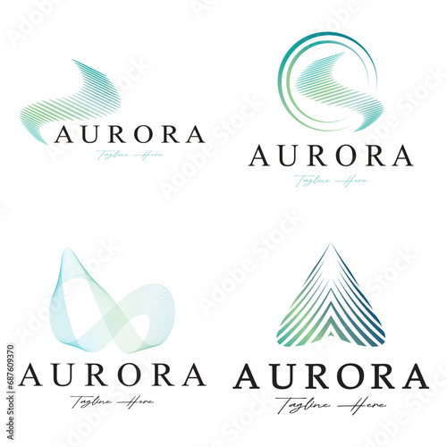 aurora logo design icon illustration vector template