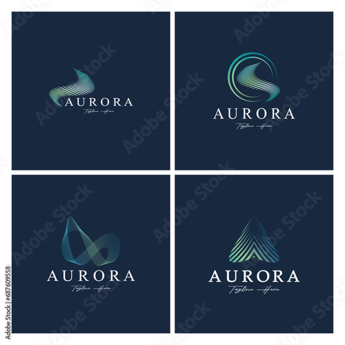 aurora logo design icon illustration vector template