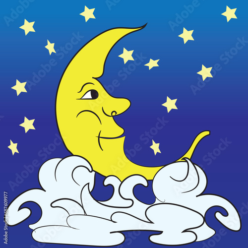 Vector Moon Art lllustrator