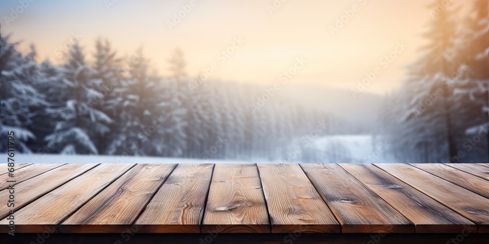 Snow background and christmas time. Empty Wooden table.
Snow background and christmas time. Empty Wooden table.