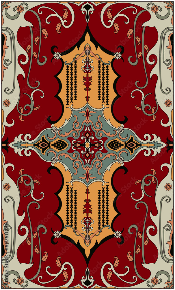 Boundless ethnic tribal patterns complement Persian carpets with abstract floral patterns.