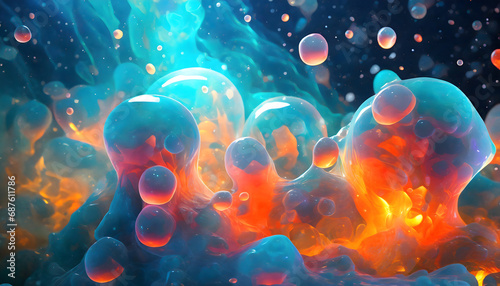 Brightly colored liquid fluid abstract trippy mushroom blobs © Tim Bird