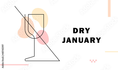 Dry January. Alcohol-free challenge, Health campaign urging people to abstain from alcohol for the January month. Alcohol free month. Stop drinking or alcohols photo