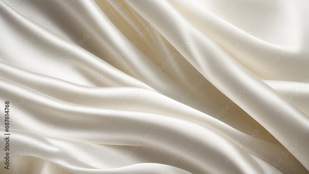 pure snow white silk, satin smooth fabric, an exquisitely delicate fabric	
