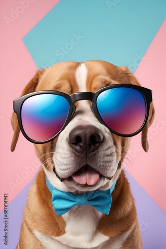 dog wearing sunglasses © ArtistiKa