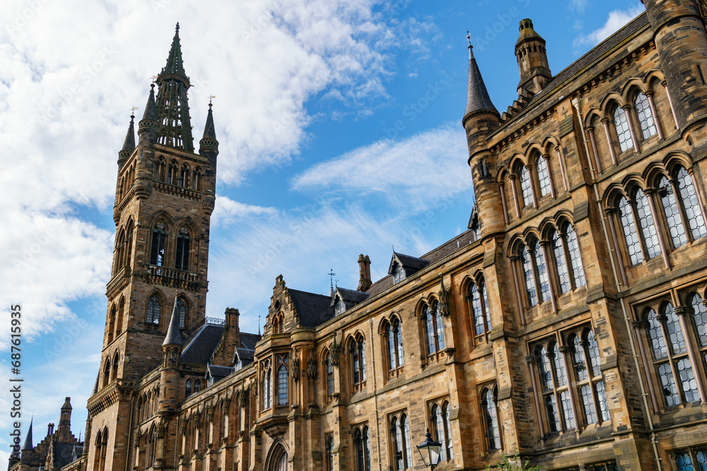 University of Glasgow historical buildings against the sky
